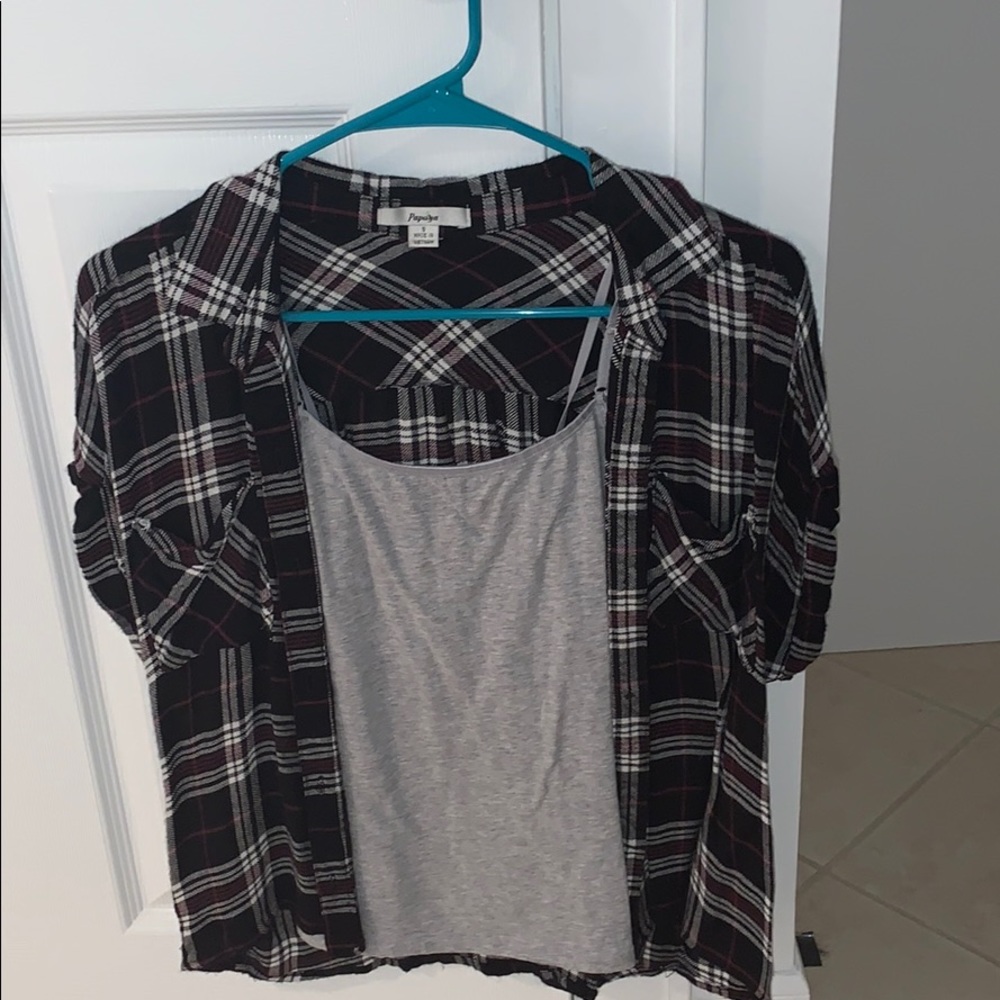 Plaid top and cami